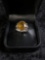 ORANGE YELLOW SAPPHIRE AND DIAMON RING