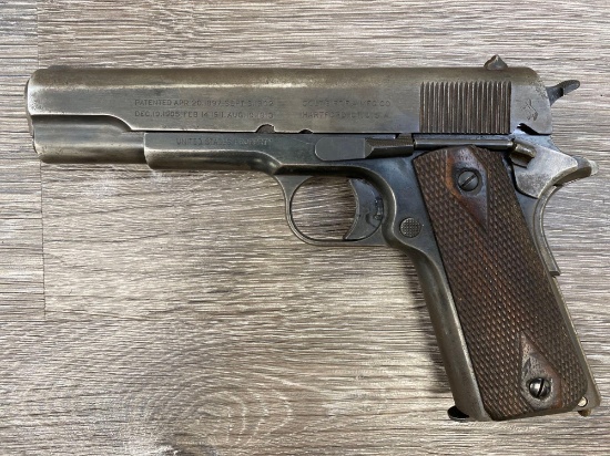 WW I ERA US ARMY COLT 1911 .45 SEMI AUTO PISTOL