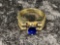 One Beautiful Ring Set with Fine Blue Sapphire and Side Diamonds in 14k Yellow Gold