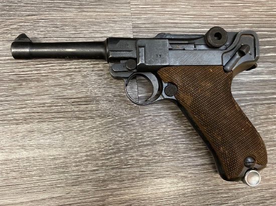 1918 DWM LUGER SEMI-AUTO PISTOL 9MM W/ NAZI MARKED HOLSTER