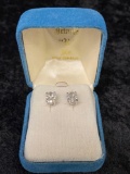 One Pair of CVD Diamond Studs in White Gold