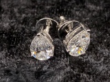 One Pair of CVD Diamond Studs in White Gold