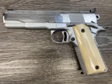 CASED COLT 1911 STAINLESS GOLD CUP NATIONAL MATCH .45 SEMI-AUTO PISTOL