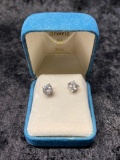 PAIR OF CVD DIAMOND STUD EARRINGS IN 14K WHITE GOLD SETTING