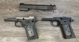 LOT OF TWO ESSEX 1911A1 FRAMES, ITHACA SLIDE AND TWO MAGAZINES