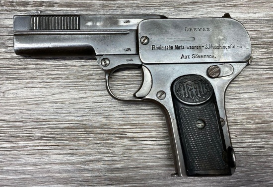 DREYSE MODEL 1907 SEMI-AUTO PISTOL .32 ACP w/HOLSTER (CIRCA EARLY 1920'S)