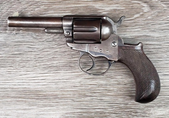 ANTIQUE COLT 1877 LIGHTNING DA .38 CAL. REVOLVER 3.5" BARREL S/N 832 W/HOLSTER