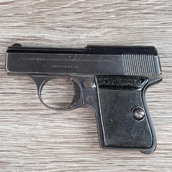C. G. HAENEL SCHMEISSER`S PATENT MODELL II VEST POCKET PISTOL .25 CAL.