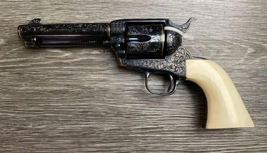 CUSTOM ENGRAVED SAA REVOLVER .38-40 CAL. 5" BBL w/ CASE (CIRCA 2003)