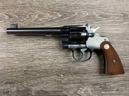 COLT OFFICERS MODEL HEAVY BARREL DA REVOLVER .38 CAL. (CIRCA 1950)