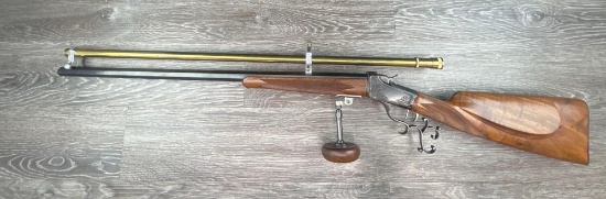 REFINISHED ORIGINAL WINCHESTER 1885 LOW WALL LEVER RIFLE IN .32-40 CAL W/ PERIOD SCOPE
