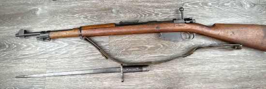 BELGIAN MAUSER MODEL1889 BOLT ACTION RIFLE 7.65 X 53R CAL. w/ BAYONET/SLING