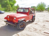 1991 Jeep Wrangler 4x4 SUV -Non Repairable Title Parts Only