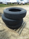 Pallet of 11R 24.5 Tires, 10 Hole Bud Wheels