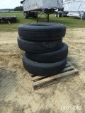 Pallet of 11R 24.5 Tires, 10 Hole Bud Wheels