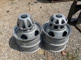 (4) Rims and centerpieces for 1 ton Chevrolet