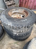 (3) 11R22.5 Tires and Rims