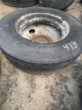 (1) 295/75R/22.5 Tire & Rim