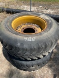 (2) 15/22.5 WheelLoader Tires & Rims
