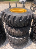(4) 12x16.5 Tires to fit Backhoe or Skidsteer on rims