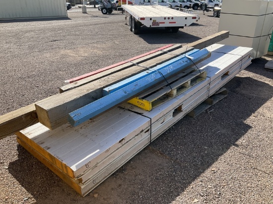 PALLET OF ASST WOOD BEAMS AND INSULATION PANELS