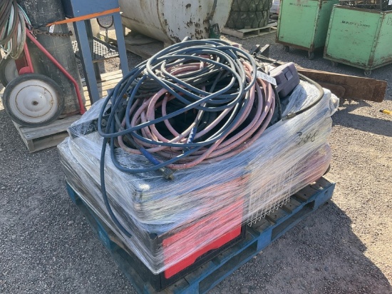 PALLET OF MISC TOOLS AND HOSES