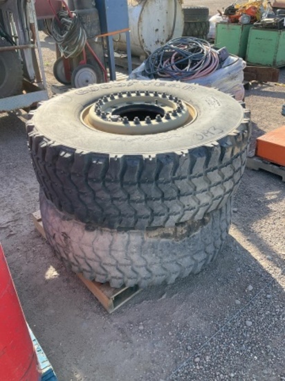 (2) MILITARY TIRE AND WHEELS