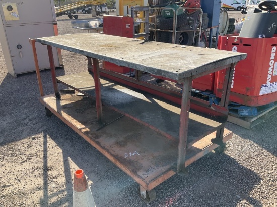 METAL SHOP CART AND TABLE