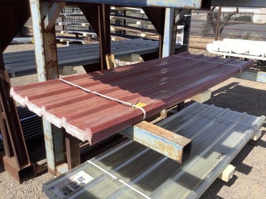 (30) 3FT X 8FT RED POLYCARBONATE ROOF PANELS