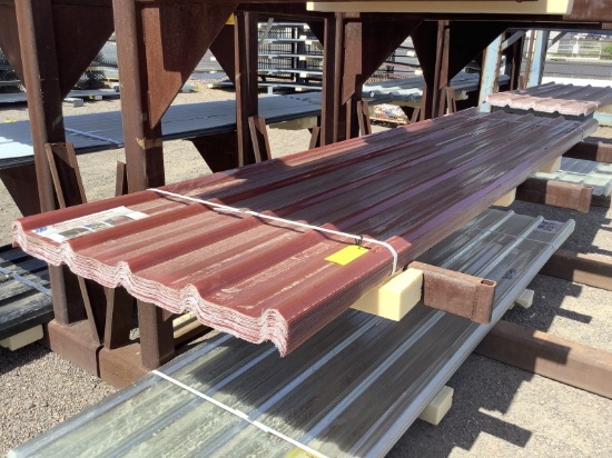 (30) 3FT X 12FT RED POLYCARBONATE ROOF PANELS