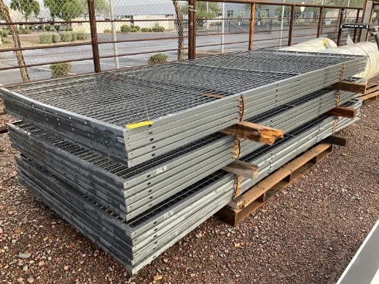 STACK OF 5FT X 12FT STEEL TOOL-CAGE PANELS