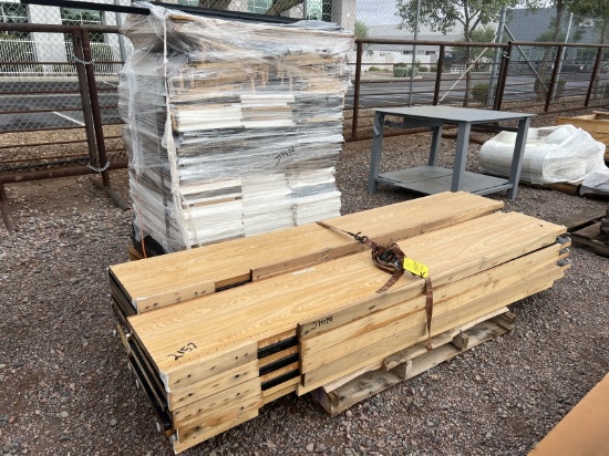 (2) PALLETS OF WOODEN SHELVES