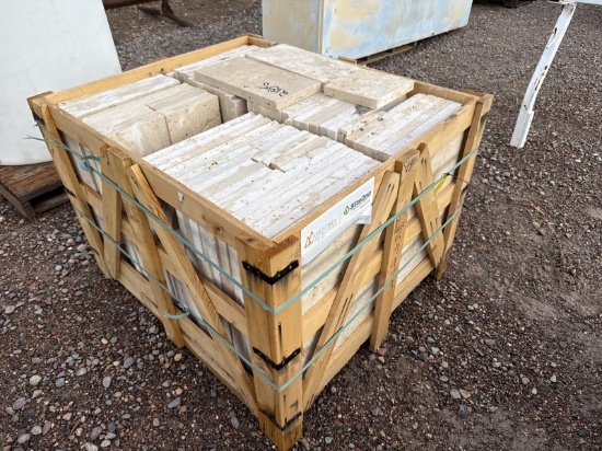 CRATE OF TRAVERTINE PAVERS