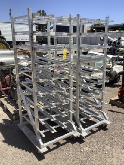 (2) ALUMINUM TRAY RACKS