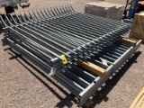 STACK OF WROUGHT IRON FENCE PANELS