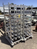 (2) ALUMINUM TRAY RACKS