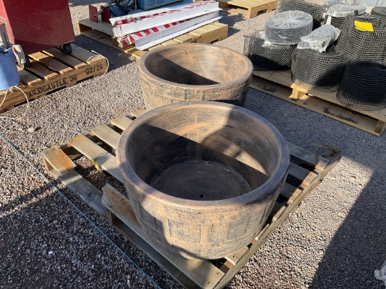 (2) Concrete Planters