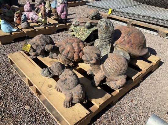 Pallet Of Asst Concrete Turtles And Stepping