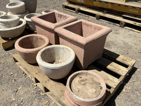Pallet Of Asst Concrete Planters