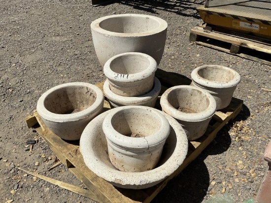 Pallet Of Asst Concrete Planters