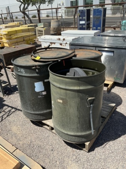 (3) Steel Transport Barrels
