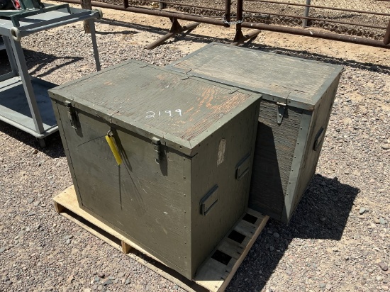 (2) Wooden Storage Boxes