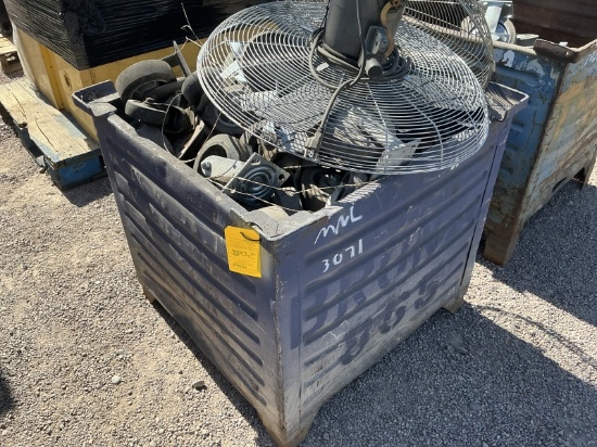 Metal Bin Of Asst Castors & Fans