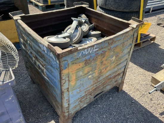 Metal Bin Of Asst Castors