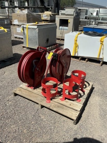 (2) HOSE REELS & TANK HOLDERS