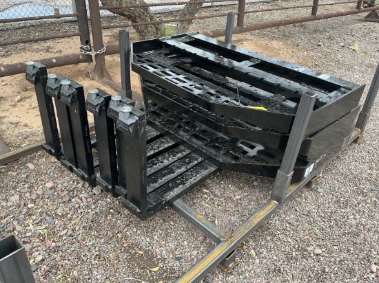 (3) 5ft Fork Attachments For Skid Steer