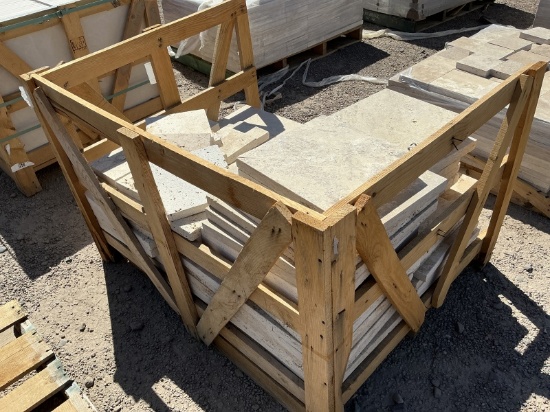 CRATE OF TRAVERTINE PAVERS