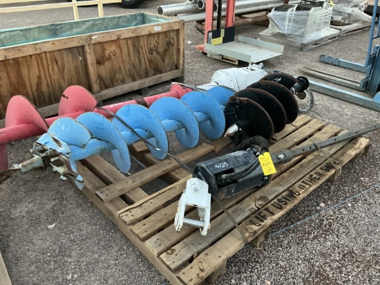 PALLET OF (3) AUGER HEADS & BITS
