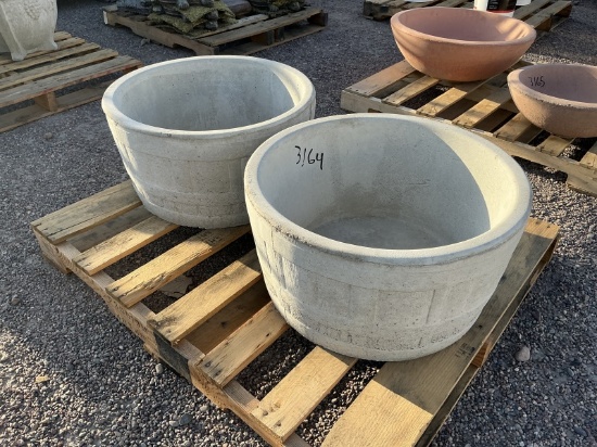 (2) Concrete Planters