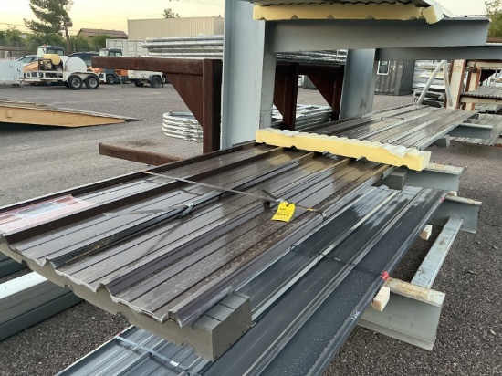 (20) 3FT X 19.69FT BROWN METAL ROOF PANELS